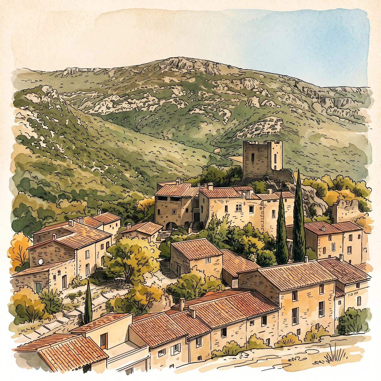 Vue du village de Buzignargues