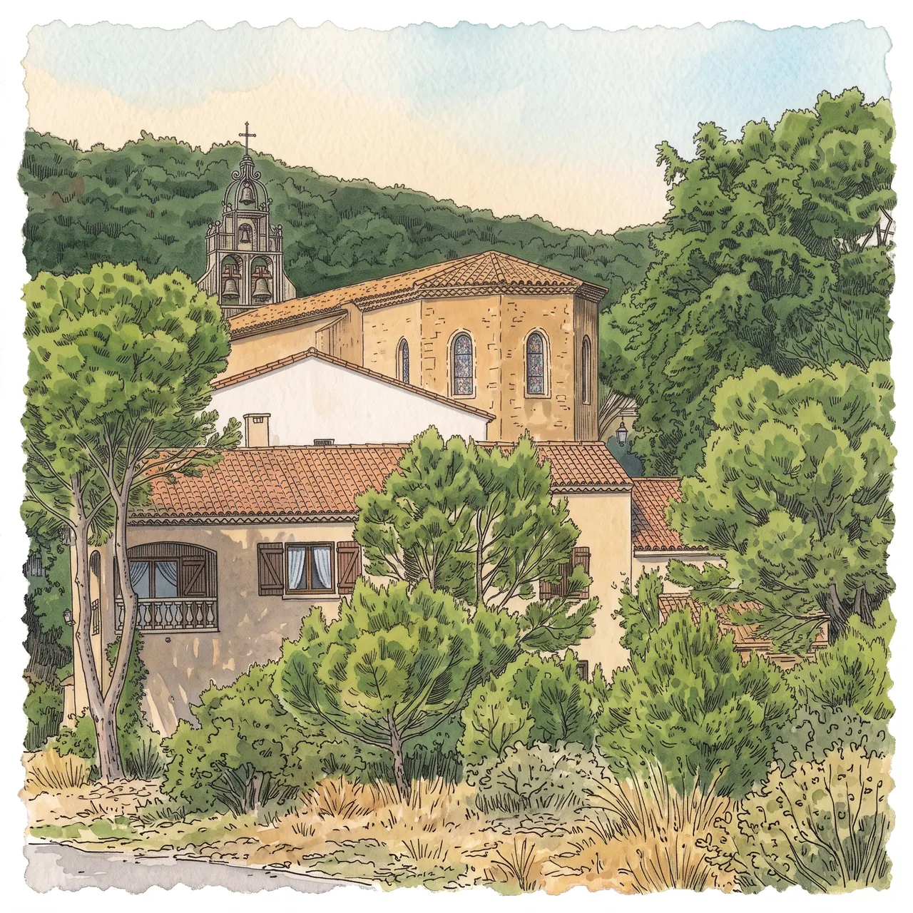 Vue du village de Combaillaux